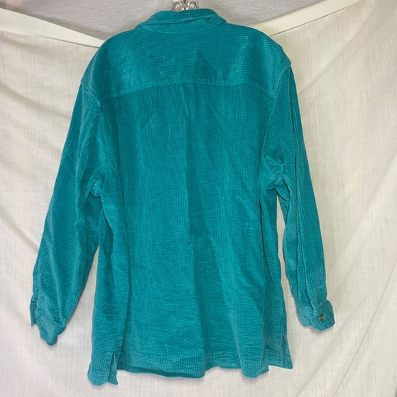 L.L. Bean Women’s Corduroy Shacket. Long Sleeve Turquoise. Granny Core. 3X - Picture 2 of 10